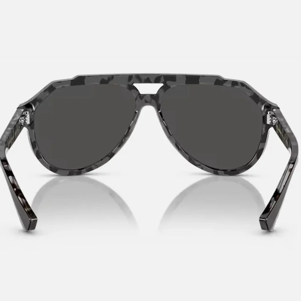 Dolce & Gabbana NEW DG 4452 Pilot Sunglasses Black on Grey Havana Aviator $415